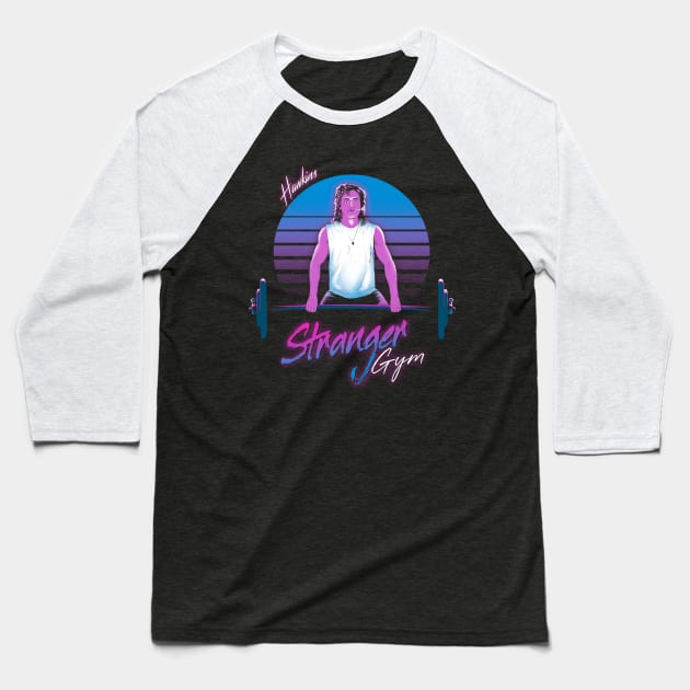 Stranger Gym Baseball T-Shirt by ddjvigo